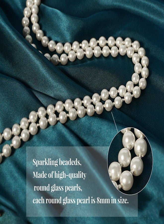 Cizoe 1920s Pearls Necklace Fashion Faux Pearls Gatsby Accessories Vintage Costume Jewelry Cream Long Necklace for Women(1A-white-1) - Image 4